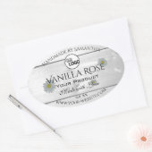 Moderne etiketten met witte houtkorrels Florale Lo (Envelop)