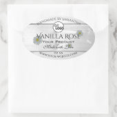 Moderne etiketten met witte houtkorrels Florale Lo (Tas)