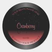 Moderne etiketten met zwarte en rode Ombre Glitter (Voorkant)