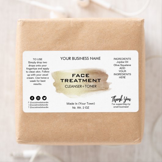 Moderne etiketten voor witte en goudbehandeling (Insitu)