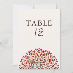 Moderne Etnische Bloemrijke Mandala Trouw Tafel Nu Kaart