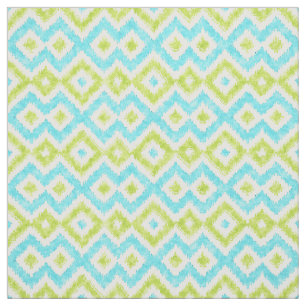 Moderne etnische Ikat Mozaïek Patroon Waterverf Stof
