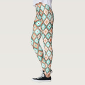 Moderne etnische Kilim Mosaic Pattern-Waterverf Leggings (Links)