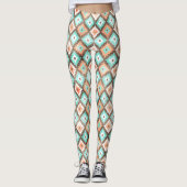 Moderne etnische Kilim Mosaic Pattern-Waterverf Leggings (Voorkant)