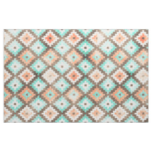 Moderne etnische Kilim Mosaic Pattern-Waterverf Stof