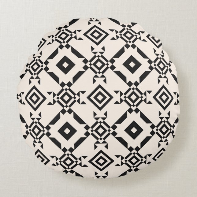 Moderne etnische ornament. Vintage Rond Kussen (Voorkant)