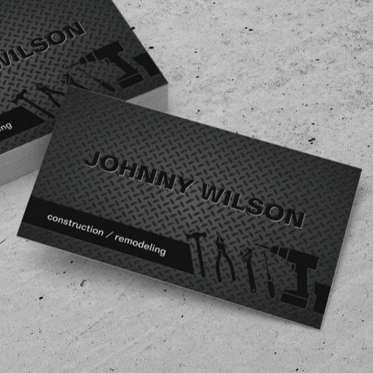 Moderne Etsen Zwart Metalen Bord Constructie Visitekaartje