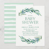Moderne Eucalyptus | Baby Shower Uitnodiging (Voorkant / Achterkant)