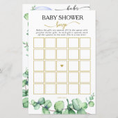 Moderne Eucalyptus Balloon Baby shower Bingo Game (Voorkant / Achterkant)