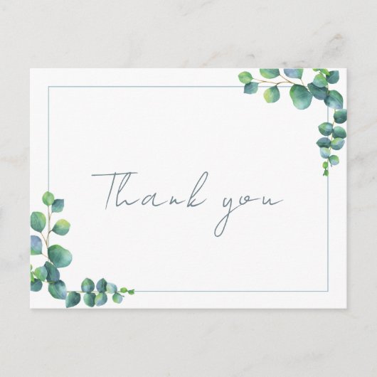 Moderne Eucalyptus Bedankt Baby Shower Briefkaart (Voorkant)