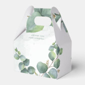 Moderne Eucalyptus Bloem Botanische Bruidsdouche Bedankdoosjes (Achterkant)