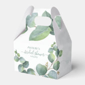 Moderne Eucalyptus Bloem Botanische Bruidsdouche Bedankdoosjes (Voorkant Zijde)