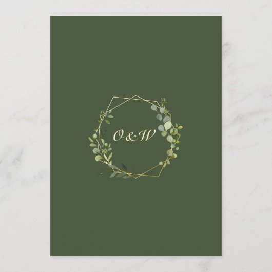Moderne Eucalyptus Bloem Geometrische Frame Trouw Save The Date (Achterkant)