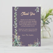 Moderne eucalyptus bloemengeur baby shower bedankt kaart (Staand voorkant)