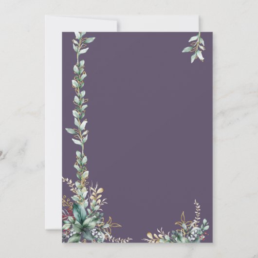 Moderne eucalyptus bloemengeur baby shower bedankt kaart (Achterkant)