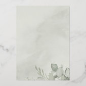 Moderne Eucalyptus Boog Bruiloft Goud Folie Uitnodiging (Achterkant)