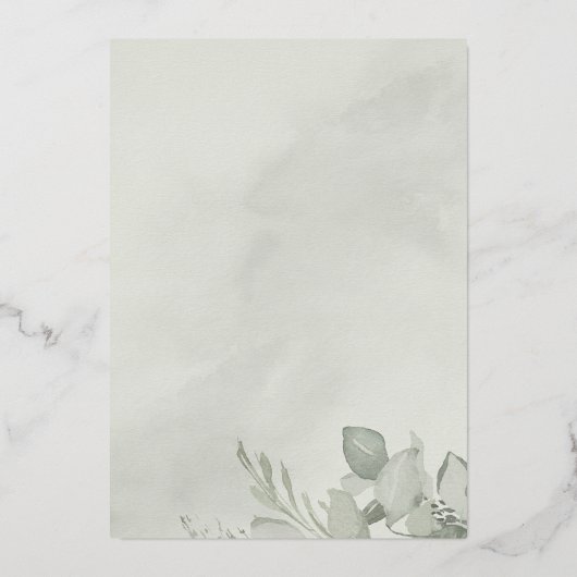 Moderne Eucalyptus Boog Bruiloft Rose Goud Folie Uitnodiging (Achterkant)