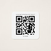 Moderne Eucalyptus Botanical Wedding QR Code RSVP Vierkante Visitekaartjes (Achterkant)