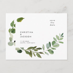 Moderne Eucalyptus Botanische Trouwkaart Save the Briefkaart