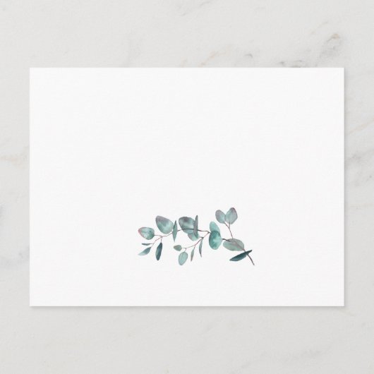 Moderne Eucalyptus Bridal Luncheon Invitation Kaar Briefkaart (Achterkant)