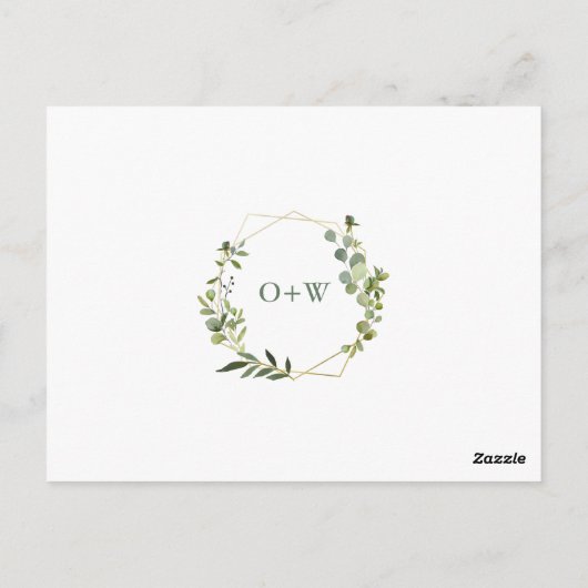 Moderne Eucalyptus Bridal Luncheon Invitation Kaar Briefkaart (Achterkant)