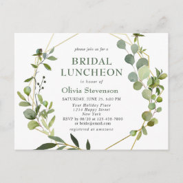 Moderne Eucalyptus Bridal Luncheon Invitation Kaar Briefkaart