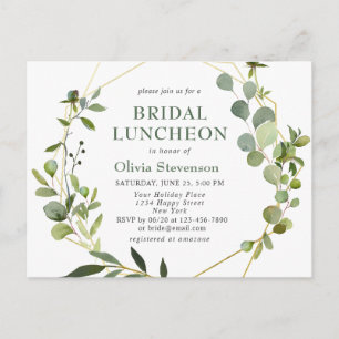 Moderne Eucalyptus Bridal Luncheon Invitation Kaar Briefkaart