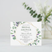 Moderne Eucalyptus Bridal Shower Invitation Kaart (Staand voorkant)