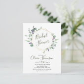 Moderne Eucalyptus Bridal Shower Invitation Kaart (Staand voorkant)