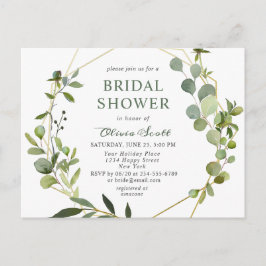 Moderne Eucalyptus Bridal Shower Invitation Kaart