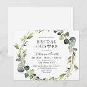 Moderne Eucalyptus Bridal Shower Invitation Kaart (Voorkant / Achterkant)