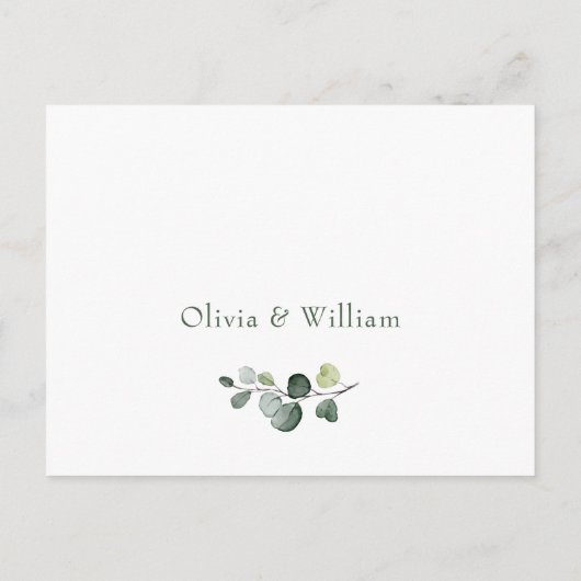 Moderne Eucalyptus Bridal Shower Invitation Kaart (Achterkant)