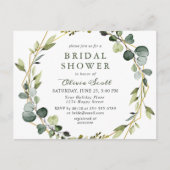 Moderne Eucalyptus Bridal Shower Invitation Kaart (Voorkant)