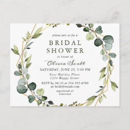 Moderne Eucalyptus Bridal Shower Invitation Kaart