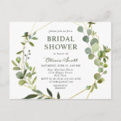 Moderne Eucalyptus Bridal Shower Invitation Kaart (Voorkant)