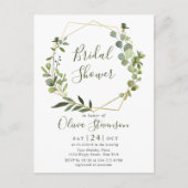 Moderne Eucalyptus Bridal Shower Invitation Kaart (Voorkant)