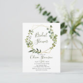 Moderne Eucalyptus Bridal Shower Invitation Kaart (Staand voorkant)