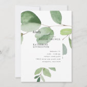 Moderne Eucalyptus Bridal Shower-uitnodiging Kaart (Voorkant)