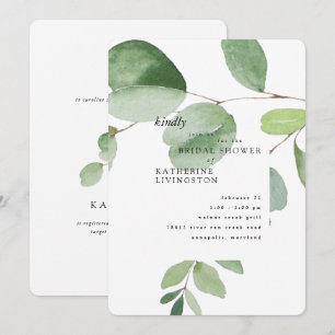 Moderne Eucalyptus Bridal Shower-uitnodiging Kaart