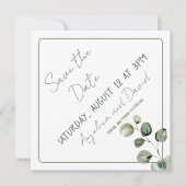 Moderne Eucalyptus bruiloft Bewaar de datum Save The Date (Voorkant)
