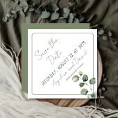 Moderne Eucalyptus bruiloft Bewaar de datum Save The Date