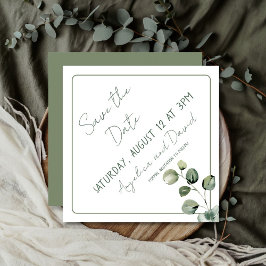 Moderne Eucalyptus bruiloft Bewaar de datum Save The Date