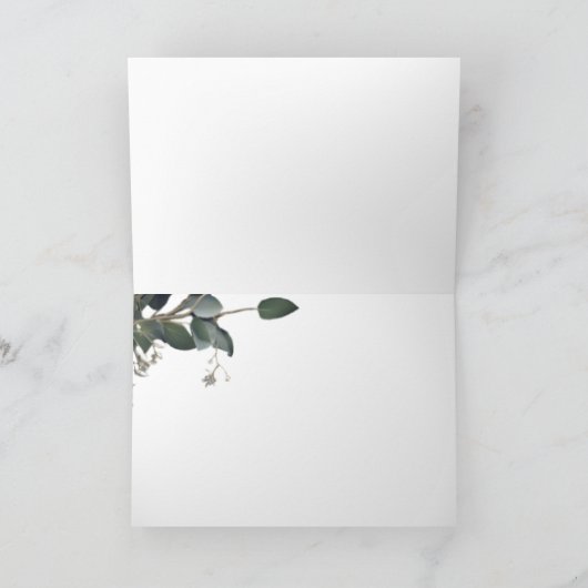 Moderne eucalyptus bruiloft dank u bedankkaart (Binnen)