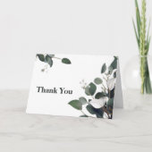 Moderne eucalyptus bruiloft dank u bedankkaart (Voorkant)