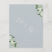 Moderne Eucalyptus bruiloft details Informatiekaartje (Achterkant)