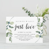 Moderne Eucalyptus, bruiloft Elopement Party Kaart (Staand voorkant)