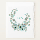 Moderne Eucalyptus Bruiloft | Rustieke Teal Planner (Achterkant)