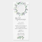 Moderne eucalyptus bruiloft welkom niet storen deurhanger (Achterkant)