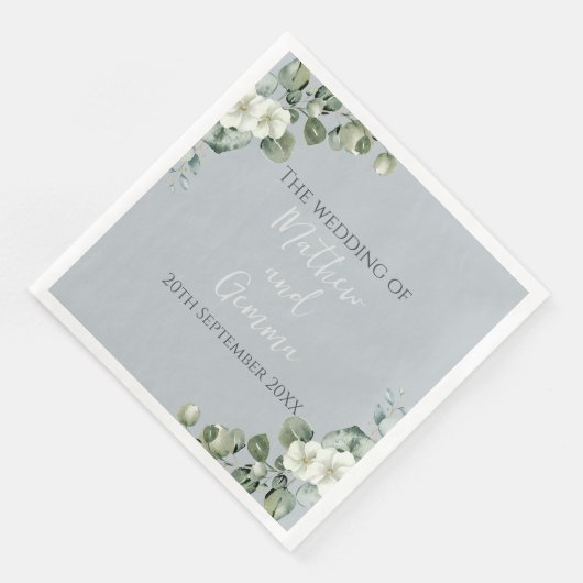 Moderne Eucalyptus Design bruiloft Servet (Hoek)