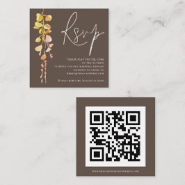 Moderne Eucalyptus Earthy Tone QR Code Weddenschap Informatiekaartje